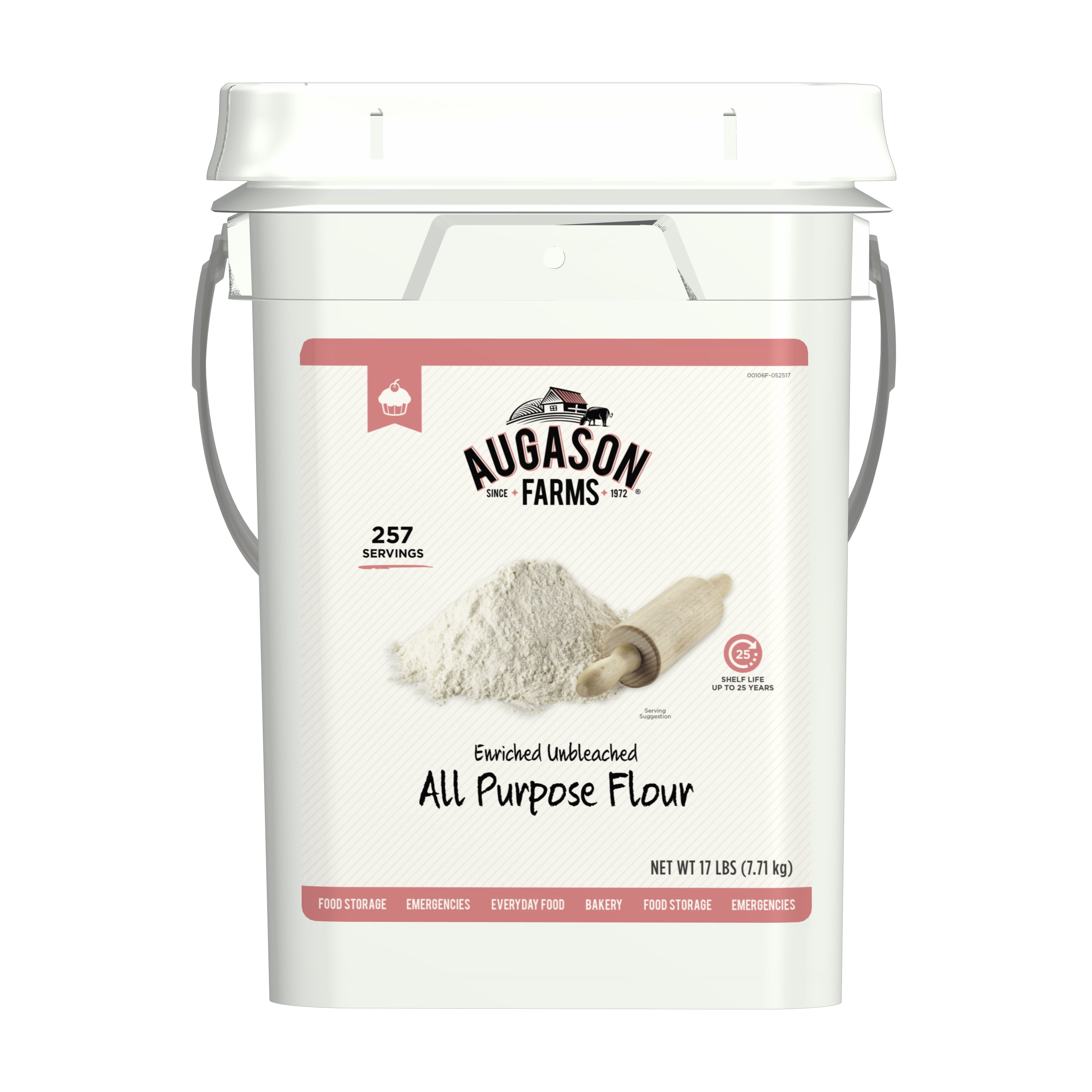 Augason Farms All Purpose Flour, Emergency Food Storage, 17 Pound