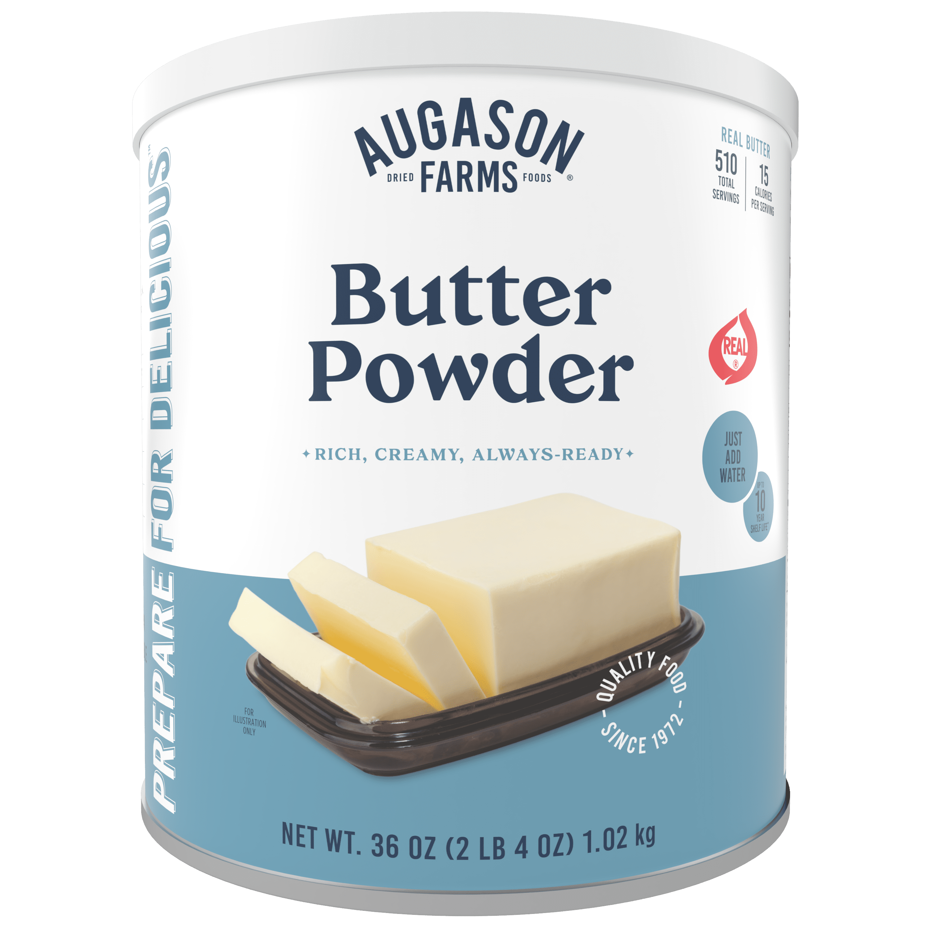 Butter Powder Mix Can Emergency Food Supply, 510 Servings, 10 Year Shelf Life, Certified Gluten Free, Made with Real Milk, 15 Calories per Serving - Dry Butter Powder Blend, Ingredient for Baking