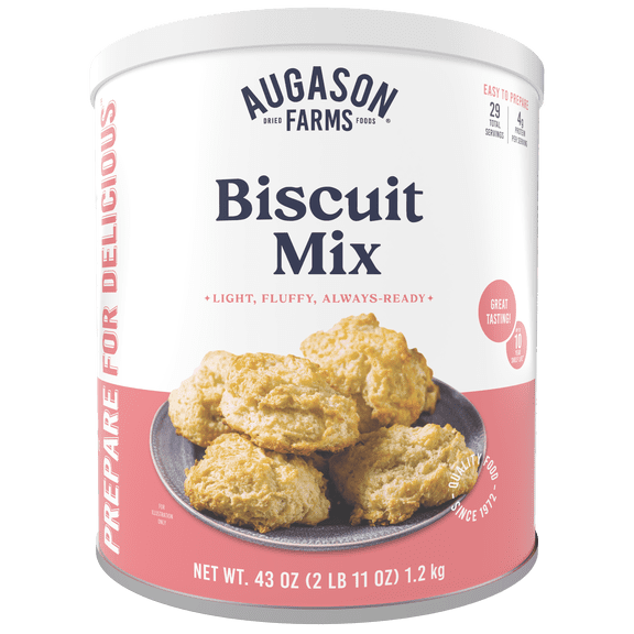 Augason Farms Buttermilk Biscuit Mix Can Emergency Food Supply, 29 Servings, 10 Year Shelf Life - Biscuit Mix Just Add Water and Baking Powder
