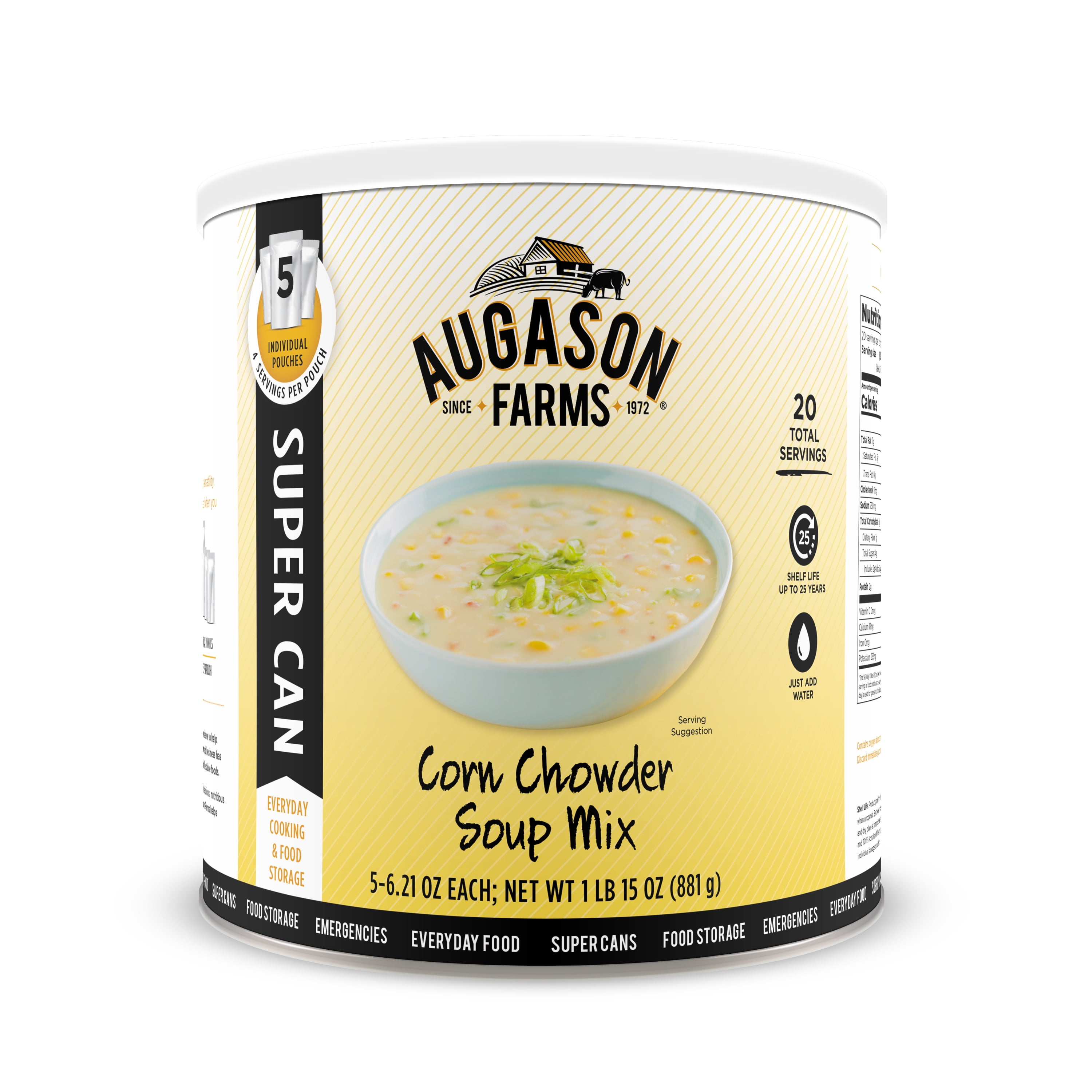 Augason Farms Corn Chowder Soup Mix No. 10 Super Can