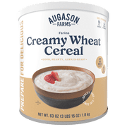Augason Farms Creamy Wheat Cereal Can Emergency Food Supply, 55 Servings, 10 Year Shelf Life - Instant Breakfast Food and Healthy Snack