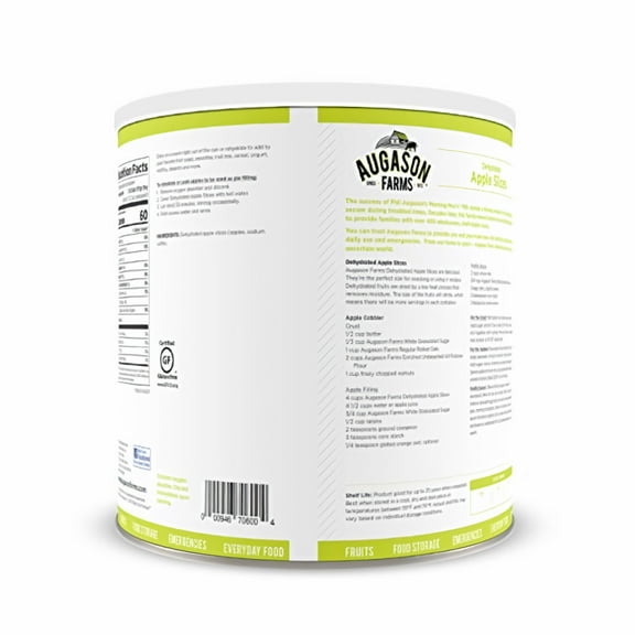 Augason Farms Dehydrated Apple Slices, 20 Servings, 12 oz. (Pack of 12)