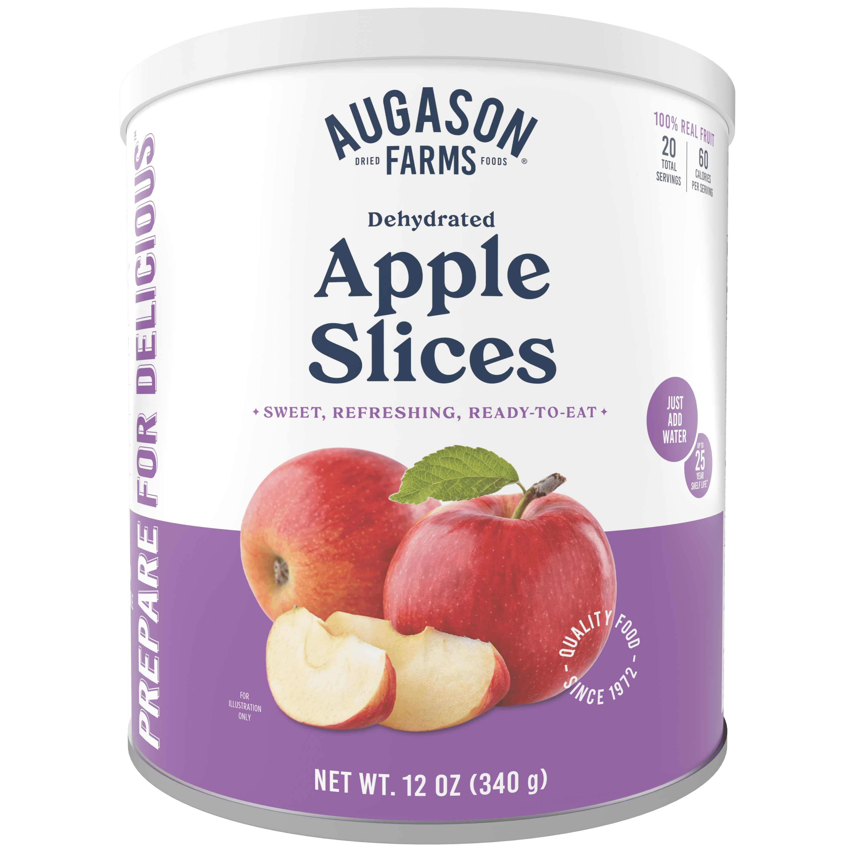 Augason Farms Dehydrated Apple Slices Can - Gluten Free Survival Food with Long Shelf Life - Dehydrated Emergency Food Supply for Camping, Prep & Everyday Meals - 20 Servings