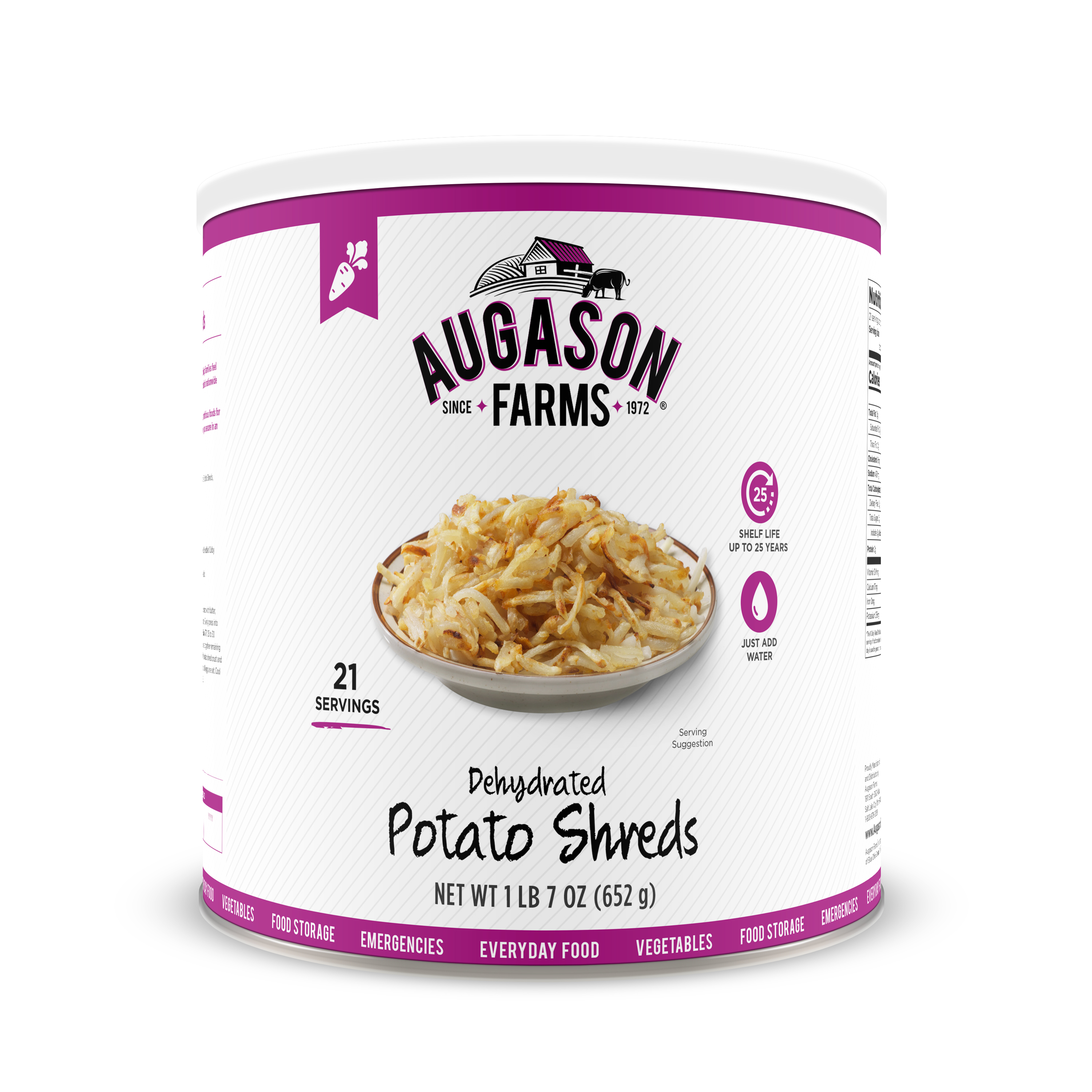 Augason Farms Dehydrated Potato Shreds 1 lb 7 oz No. 10 Can - image 1 of 9