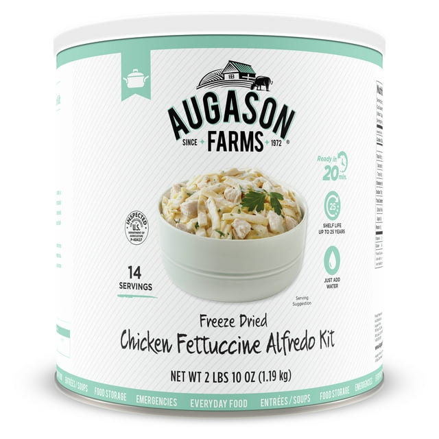 Augason Farms Freeze Dried Chicken Fettuccine Alfredo Kit 2 lbs 10 oz