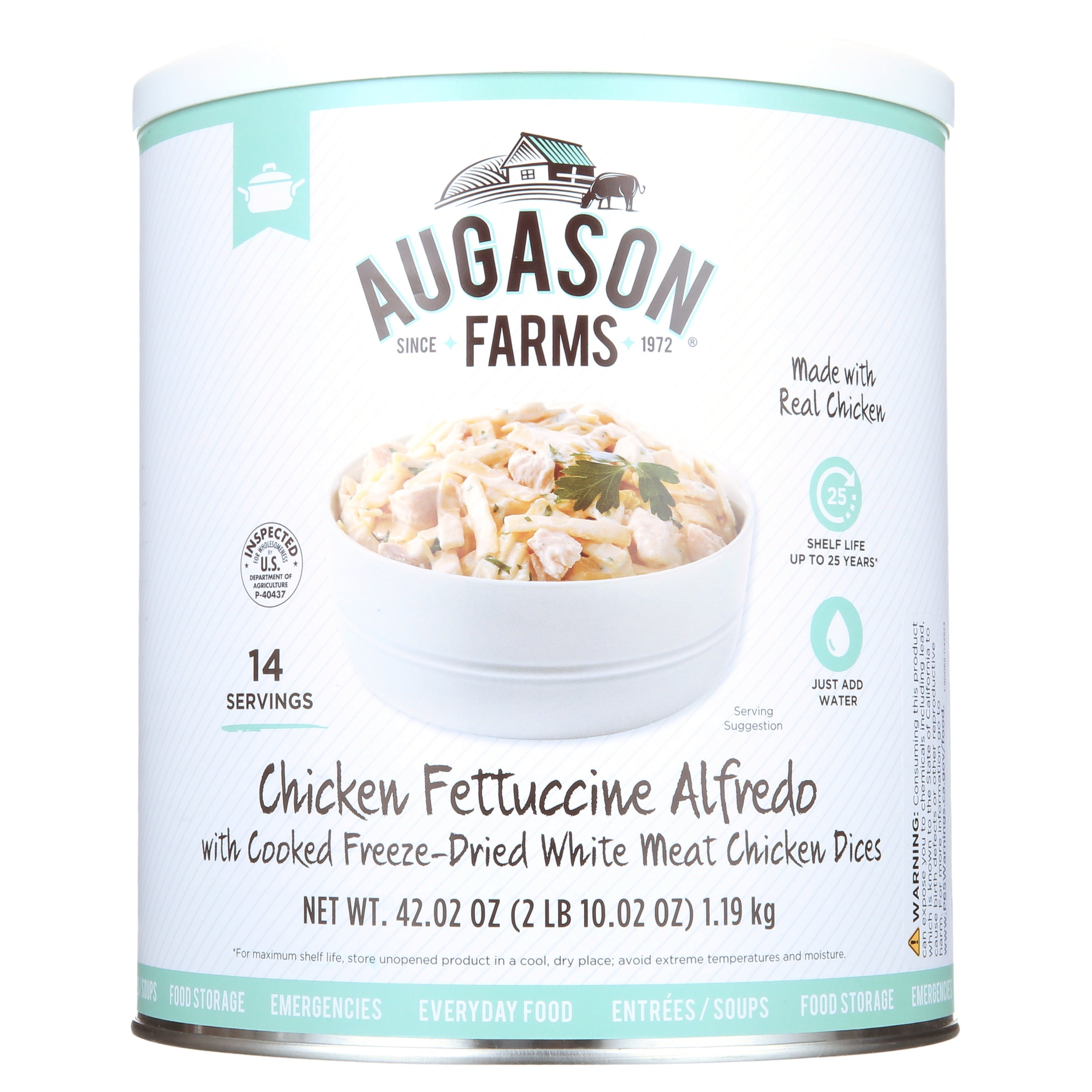Augason Farms Freeze Dried Chicken Fettuccine Alfredo Kit 2