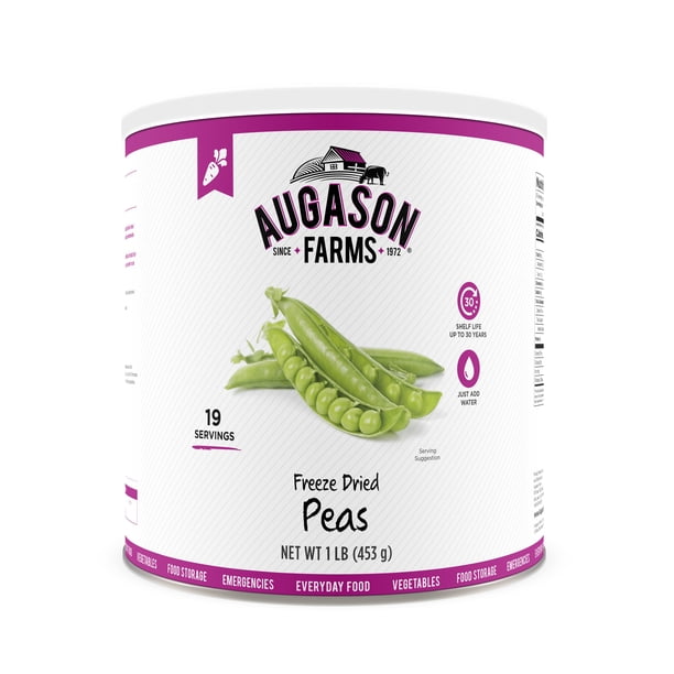 Augason Farms Freeze Dried Peas 1 lb No. 10 Can - Walmart.com