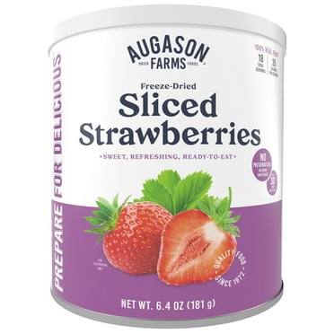 Augason Farms Freeze Dried Sliced Strawberries 6.4 oz No. 10 Can