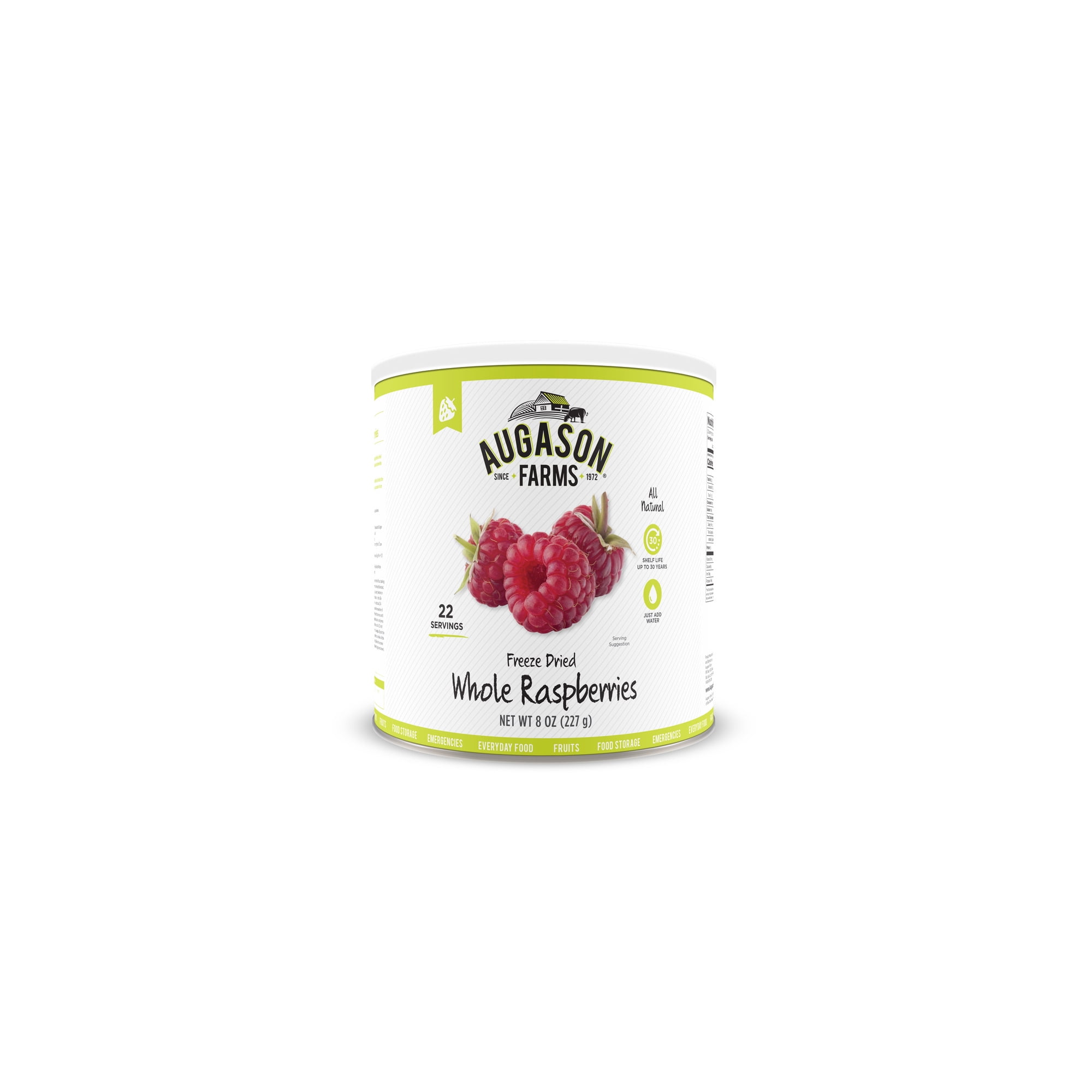 Augason Farms Fruit Freeze-Dried Raspberries Gluten Free (Pack of 24)