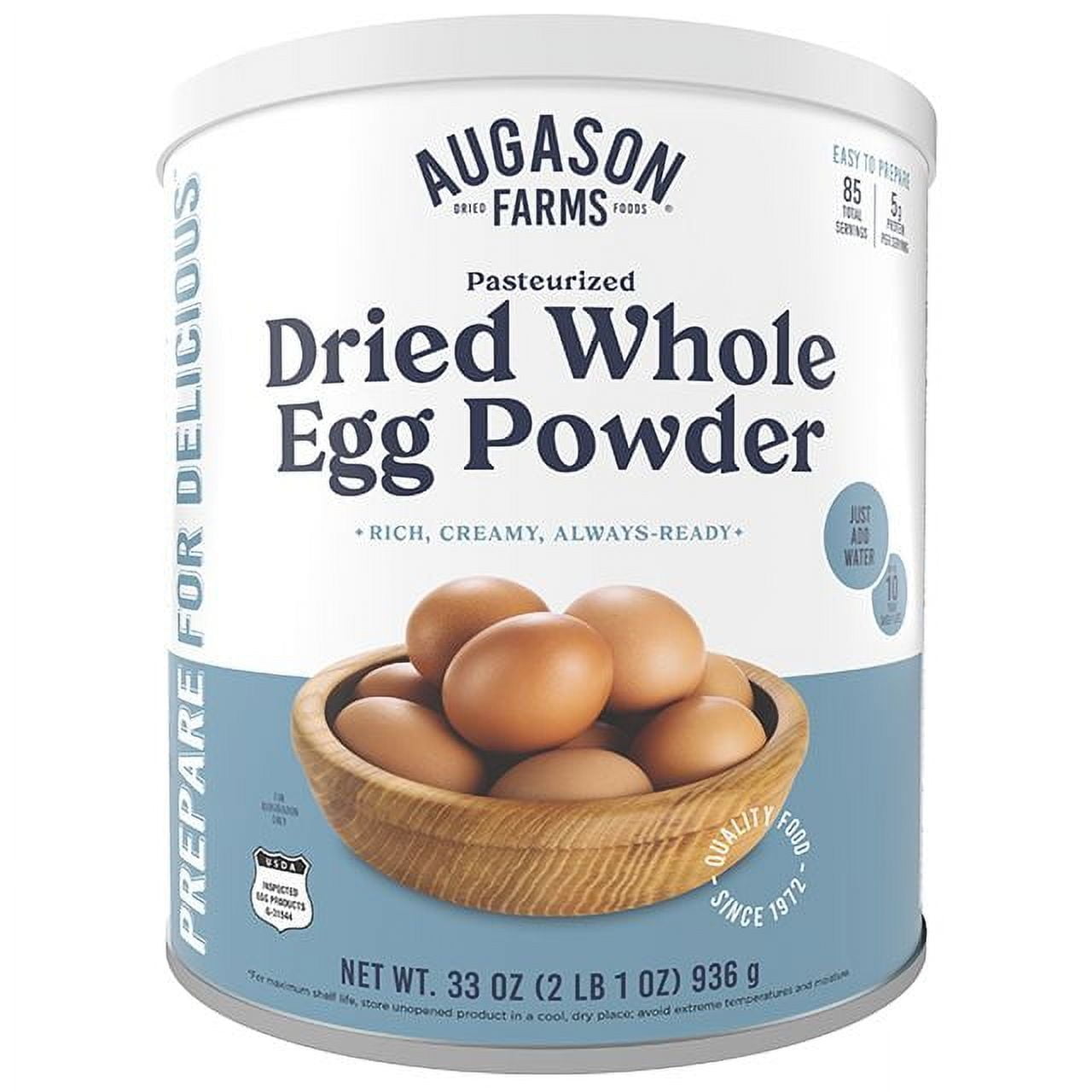 Pasteurized Dried Whole Egg Powder Can Emergency Food Supply, 85 Servings, 10 Year Shelf Life, No Additives or Preservatives, 5g Protein per Serving - Dry Egg Powder Blend, Ingredient for Baking