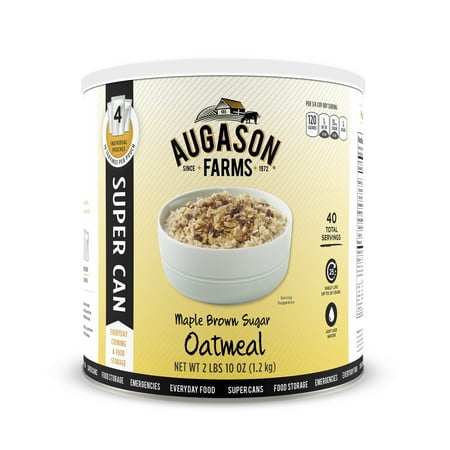 Augason Farms Maple Brown Sugar Oatmeal 2 lbs 10 oz No. 10 Super Can