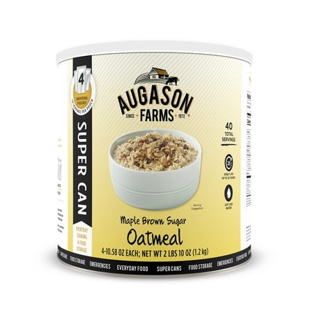 Augason Farms Maple Brown Sugar Instant Oatmeal, 12.3 oz, Pouch