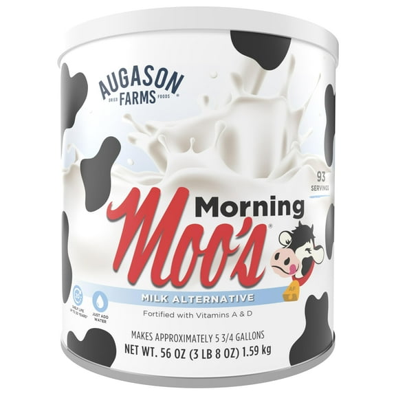 Augason Farms Morning Moo's GGA1 Milk Alternative Can, Emergency Food Storage, Everyday Meals, 93 Servings