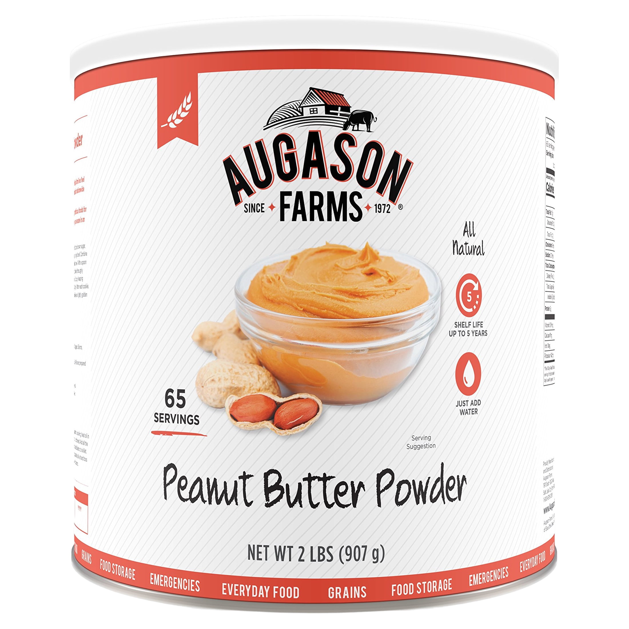 Augason Farms Peanut Butter Powder 2 Lbs No. 10 Can