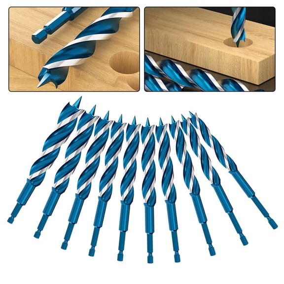 Auger Drill Bit 3 Slot Drill Bit Precise Hole Positioning Wide Compatibility 10Mm Fangkenuo