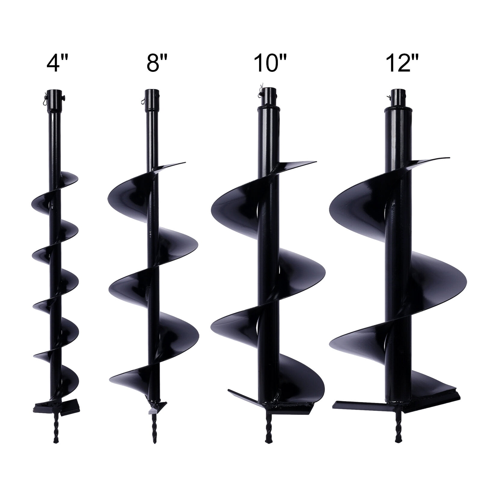 Auger Drill Bit for Planting Hole, Bulb Bedding Digging Post Hole Planting Tool for 3/4" Shaft Auger,Hole Digger Replacement Auger Bits Earth Auger Digging Bit 4IN+8IN+10IN+12IN,