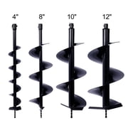 Auger Drill Bit for Planting Hole, Bulb Bedding Digging Post Hole Planting Tool for 3/4 Shaft Auger,Hole Digger Replacement Auger Bits Earth Auger Digging Bit 4IN+8IN+10IN+12IN,
