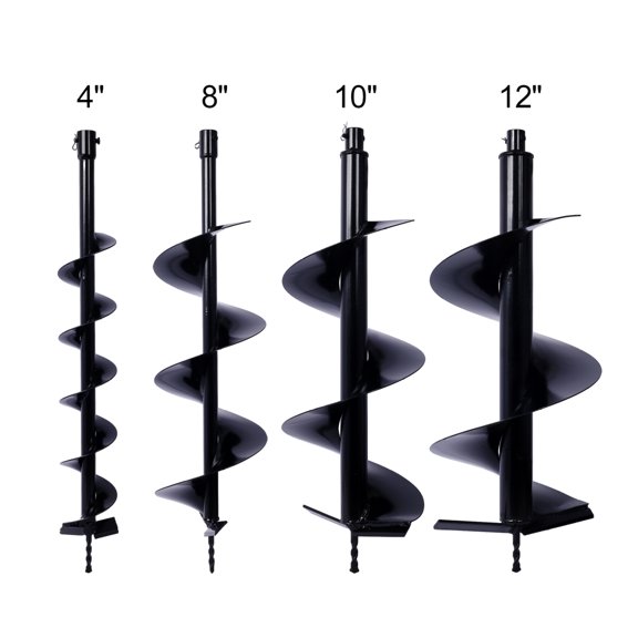 Auger Drill Bit for Planting Hole, Bulb Bedding Digging Post Hole Planting Tool for 3/4" Shaft Auger,Hole Digger Replacement Auger Bits Earth Auger Digging Bit 4IN+8IN+10IN+12IN