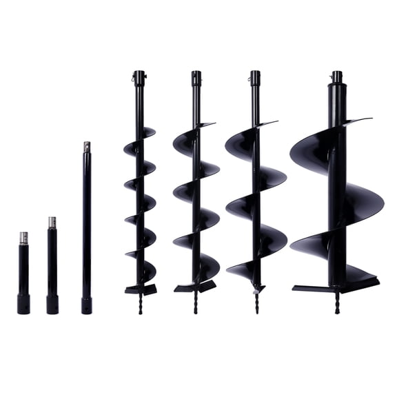 Auger Drill Bit for Planting Hole, Bulb Bedding Digging Post Hole Planting Tool for 3/4" Shaft Auger,Hole Digger Replacement Auger Bits Earth Auger Digging Bit 4IN+6IN+8IN+12IN+ROD KIT