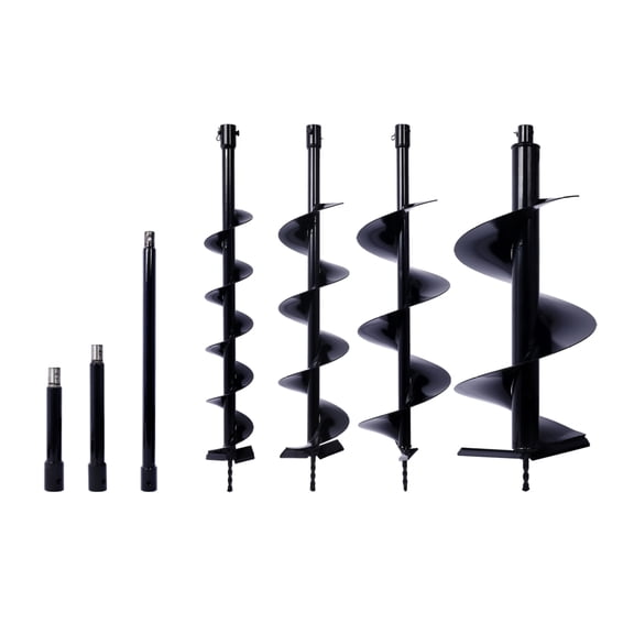 Auger Drill Bit for Planting Hole, Bulb Bedding Digging Post Hole Planting Tool for 3/4" Shaft Auger,Hole Digger Replacement Auger Bits Earth Auger Digging Bit 4IN+6IN+8IN+12IN+ROD KIT