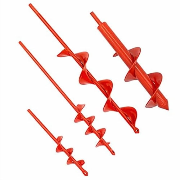 Auger Drill Bit for Planting Set of 4, Garden Ground Earth Spiral Drill Bit for 3/8" Hex Drive Drill, for Post Hole Digger Bulb Bedding Digging Plant Rapid Planter