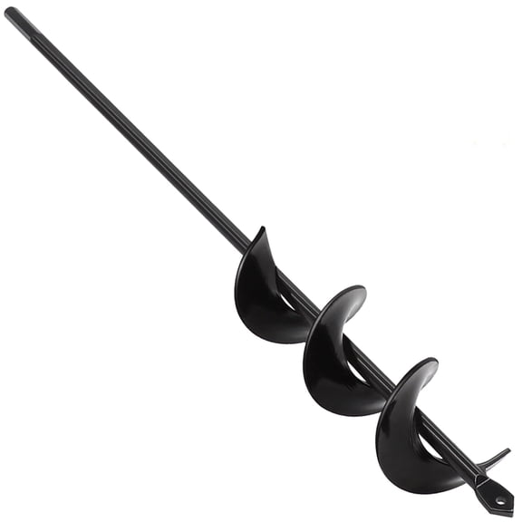 Auger Drill Bit for Planting,1.6"x12"Solid Shaft Garden Auger Drill Bit with Extensive Spirals,Spiral Hole Drill Bit for Planting Bulbs,Flowers,Post Holes,Earth Auger for 3/8" Hex Drive Drill