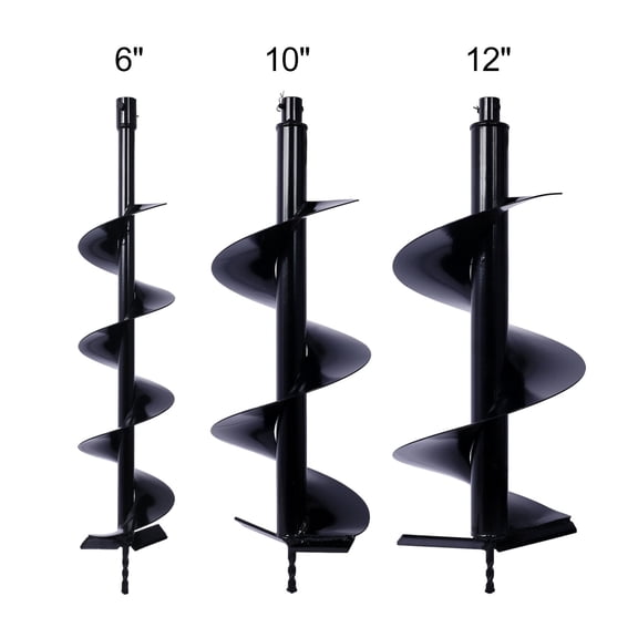 Auger Drill Bit for Planting Hole, 3/4 Shaft Bulb Bedding Digging Post Hole Planting Tool, 6IN+10IN+12IN Steel Earth Auger Digging Bit