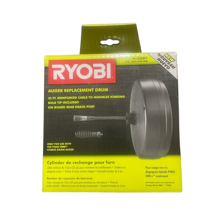 Auger Drum Replacement for RYOBI P4002 18 Volt Hybrid Drain Auger