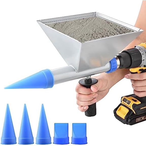 Auger Mortar Caulking Gun,All-Metal Portable Pointing Grouting Caulking Sprayer With 5 Nozzles for Walls, Bricks, Floors (Not include Electric Drill)$$Tools & Hardware Other
