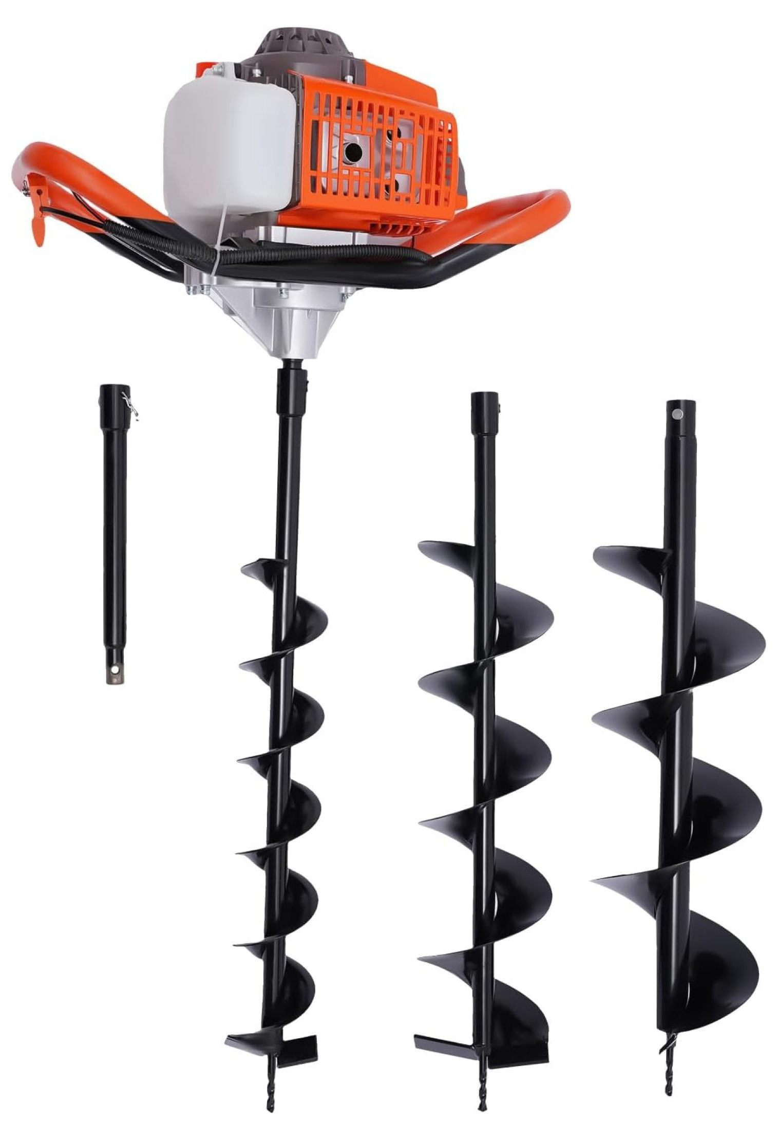 Auger Post Hole Digger 71CC Gas Powered, 3 Auger Drill Bit(4'' 6'' & 8