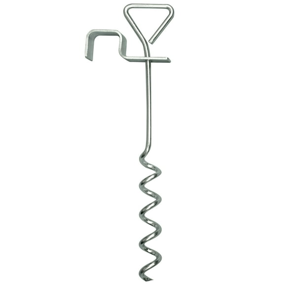 Auger-Style Coiled Steel Soccer Goal Anchor - 18.75"
