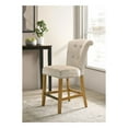thumbnail image 1 of Lilola Home Auggie Fabric Counter Height Chair with Nailhead Trim-Color:Cream,Finish:Golden Oak, 1 of 1