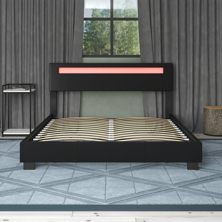 Aughe upholstered low profile platform bed deals