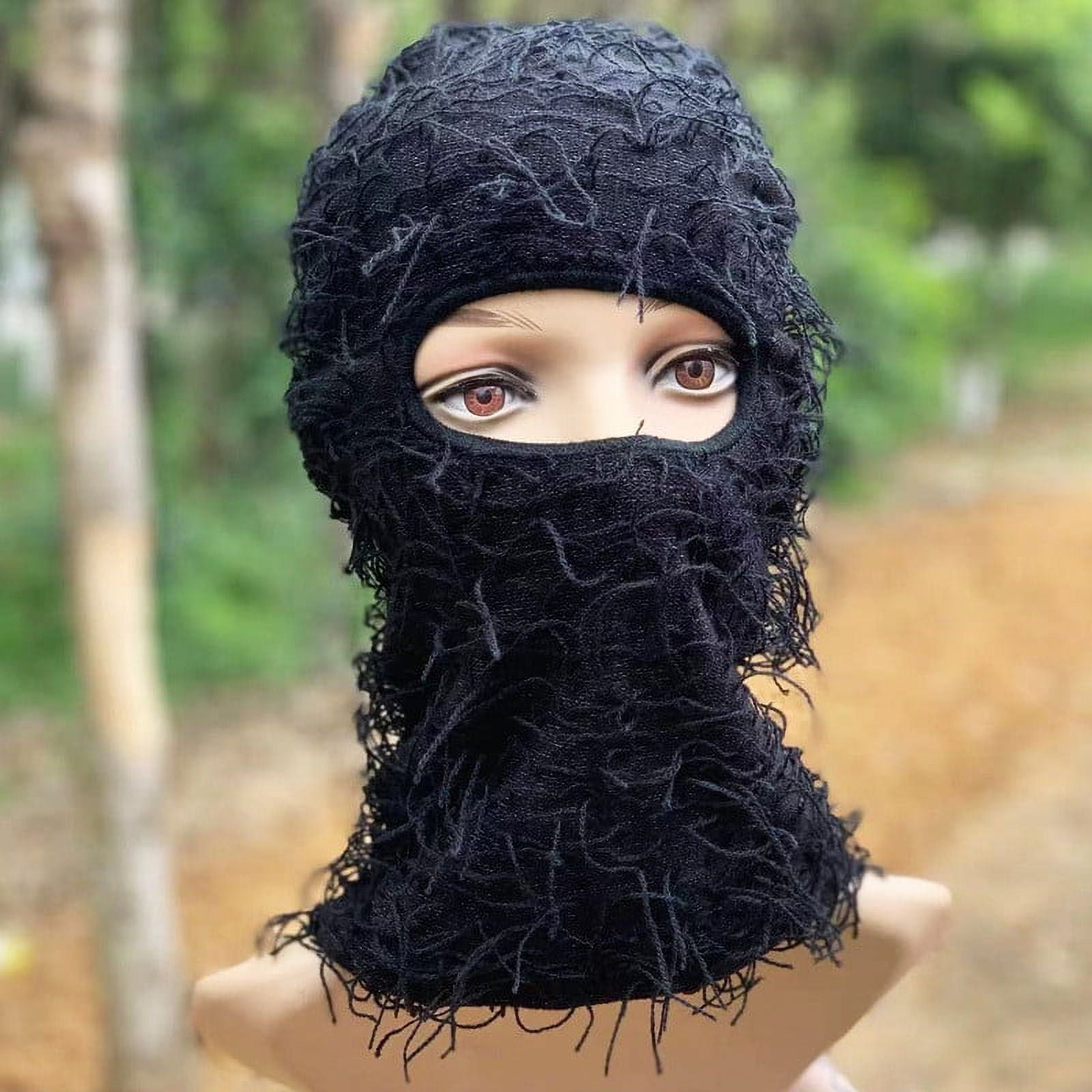 Augper 2023 Winter Stylish Distressed Ski Mask - Knitting Distressed Winter  Windproof Full Face Mask For Men Women Free Size Hat 