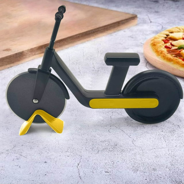 Augper Bike Style Stainless Steel Pizza Cutter Bicycle Chopper Cutting Knife Roller Dual Slicer