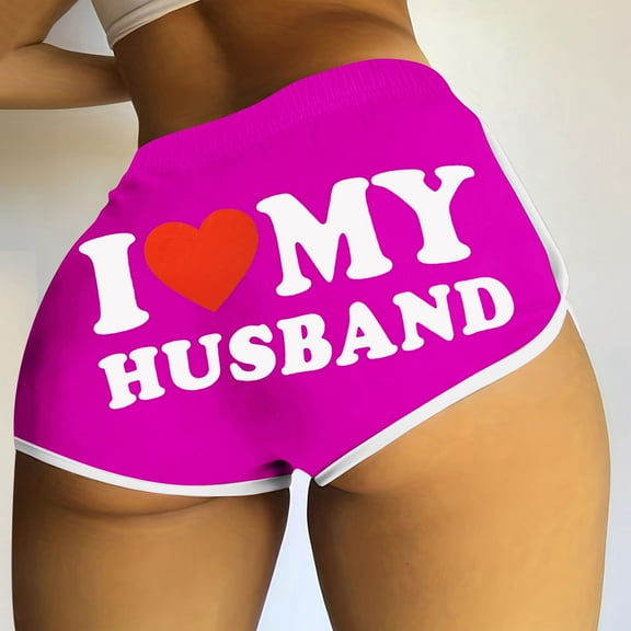 Augper Booty Shorts for Women Funny Letter Print High Waisted Yoga Shorts Sexy Workout Butt Lifting Legging Shorts