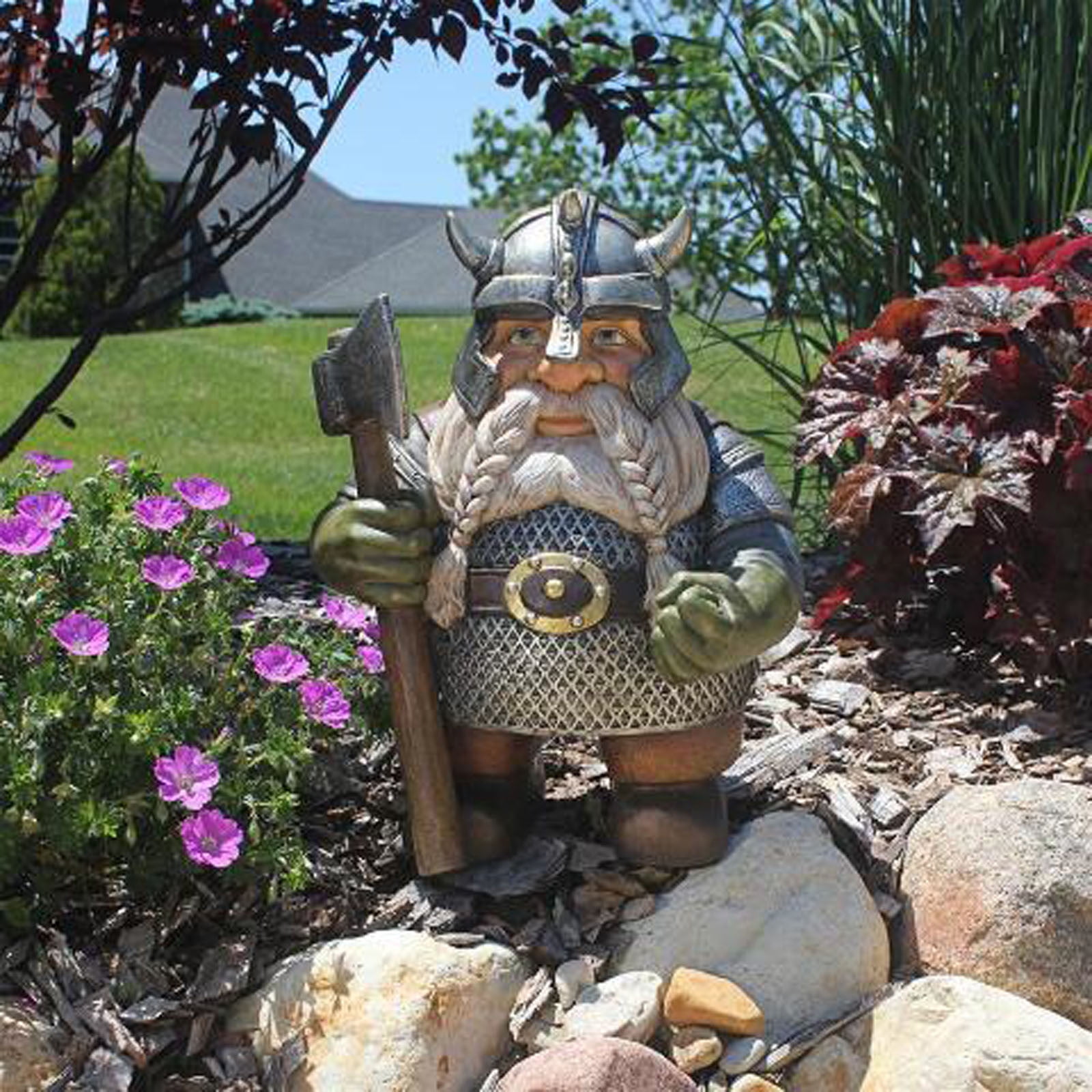 Augper Clearance 10 cm Viking Gnome Dwarf Plush Holding Axe and Shield