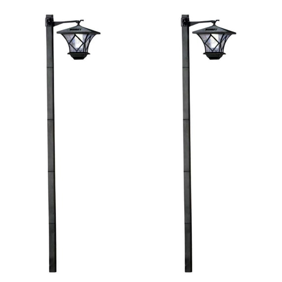 Augper Clearance 2Pcs 1.5m Solar Lamp Post Lights, Outdoor Post Lights Waterproof, Pole Lights Outdoor, Decorative Floor Lamp Vintage for Patio, Garden, Backyard, Pathway, Replaceable Bulb