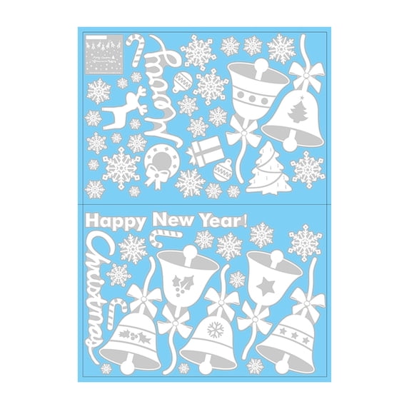 Augper Clearance 2Pcs Christmas Bell Window Decorations Stickers for Glass Windows Christmas Decorations Indoor Wtiner Holiday Office Bedroom Decor