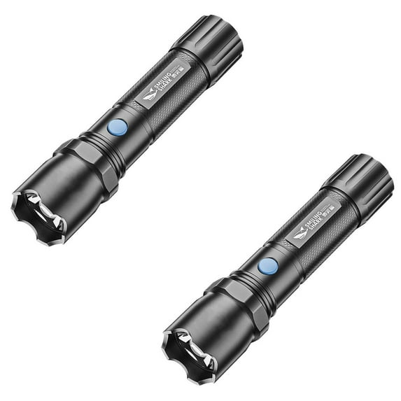 Augper Clearance 2Pcs Flashlights High Lumens Rechargeable, 1000 Lumens LED Flashlight with 4 Modes USB Super Bright Flash Lights, High Powered Handheld Flashlights for Emergencies Camping