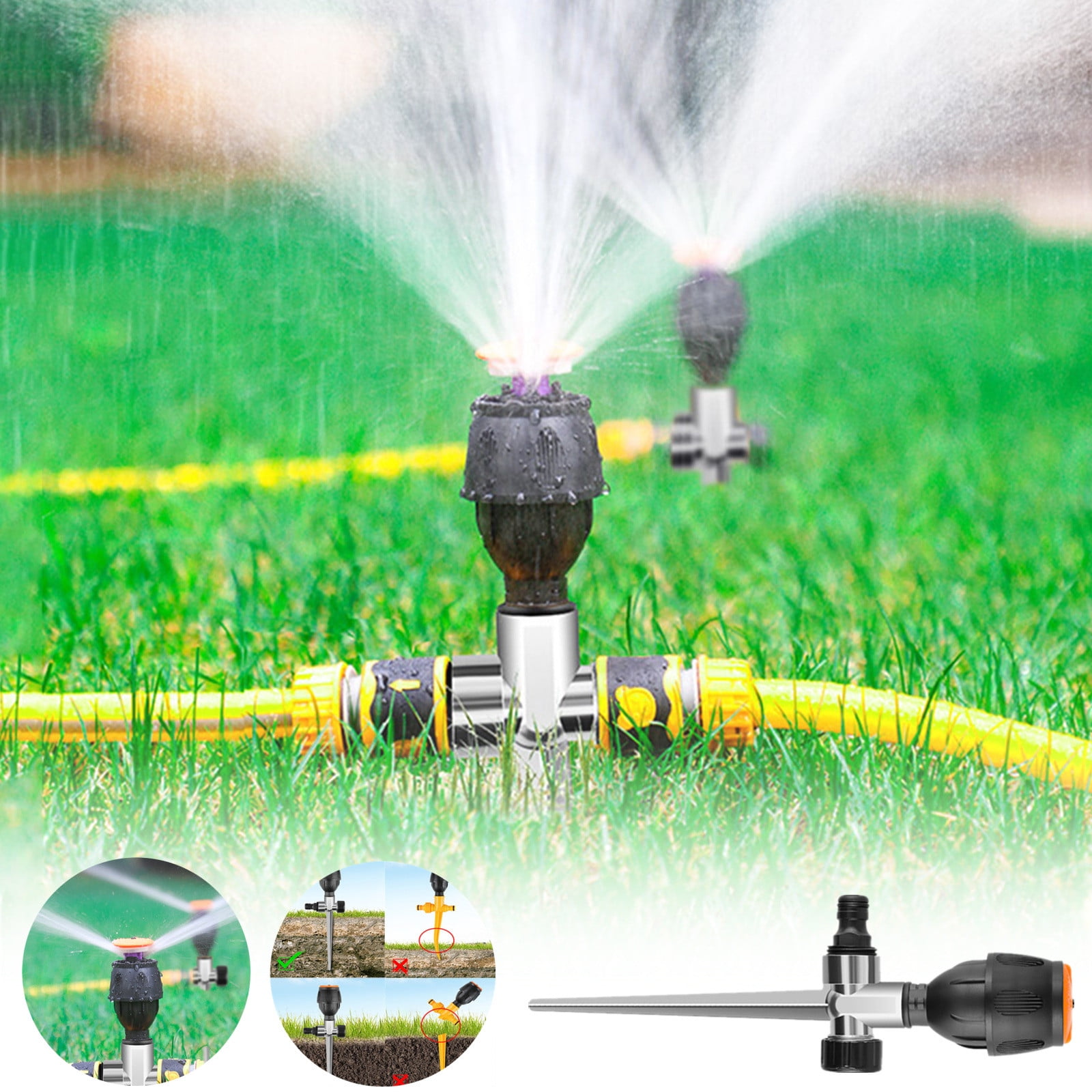 Augper Clearance Alloy Garden Sprinklers New 360 Degree Automatic