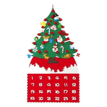 Augper Clearance Christmas Advent Calendar 2023, 24 Days Countdown Calendar with 24pcs Detachable Ornaments for Home Classroom Handmade Door Wall Hanging Decor