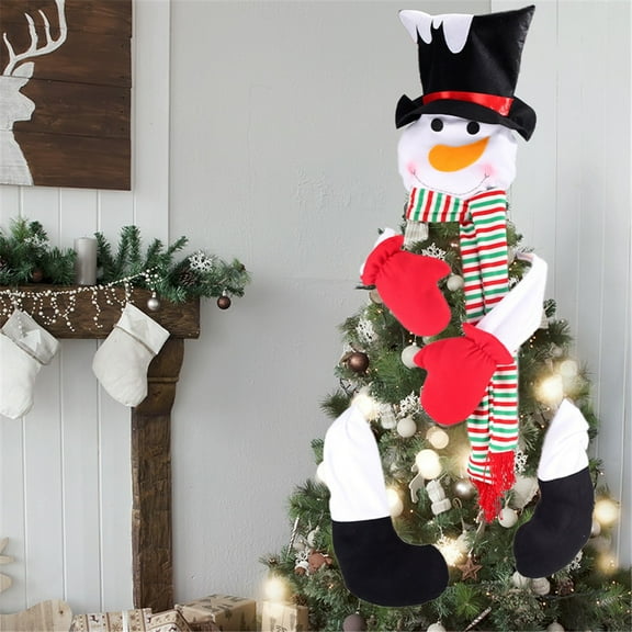 Augper Clearance Christmas Decorations Sitting Father Christmas Santa Claus Snowman Figure Plush Toy Doll Party Tree Hanging Decor Home Indoor Table Fireplace Shelf Sitter Figurine Ornament