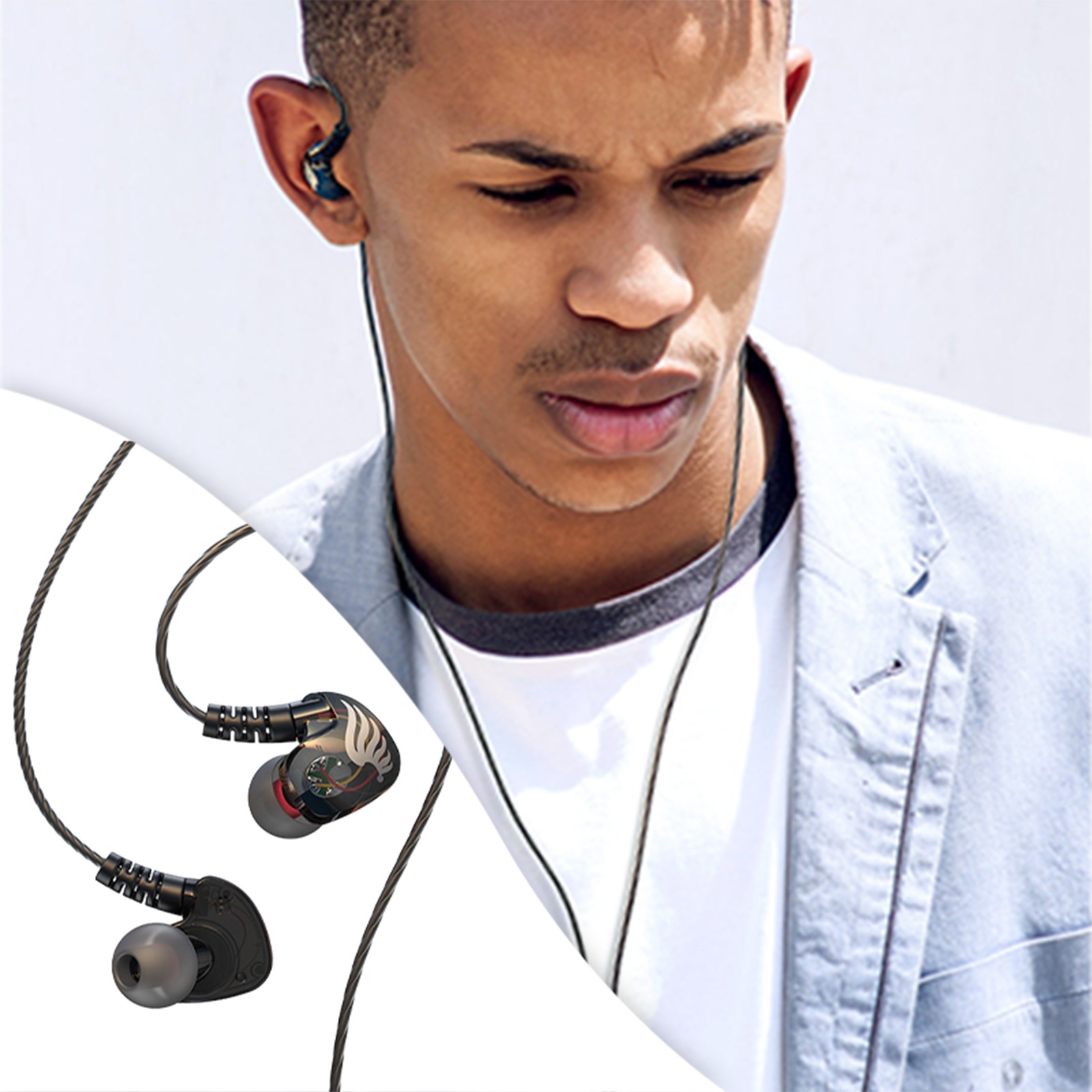 Augper Clearance HD Microphone, Wired Headphones, Ear Mounted Running, Exercise, Sleep, In Ear