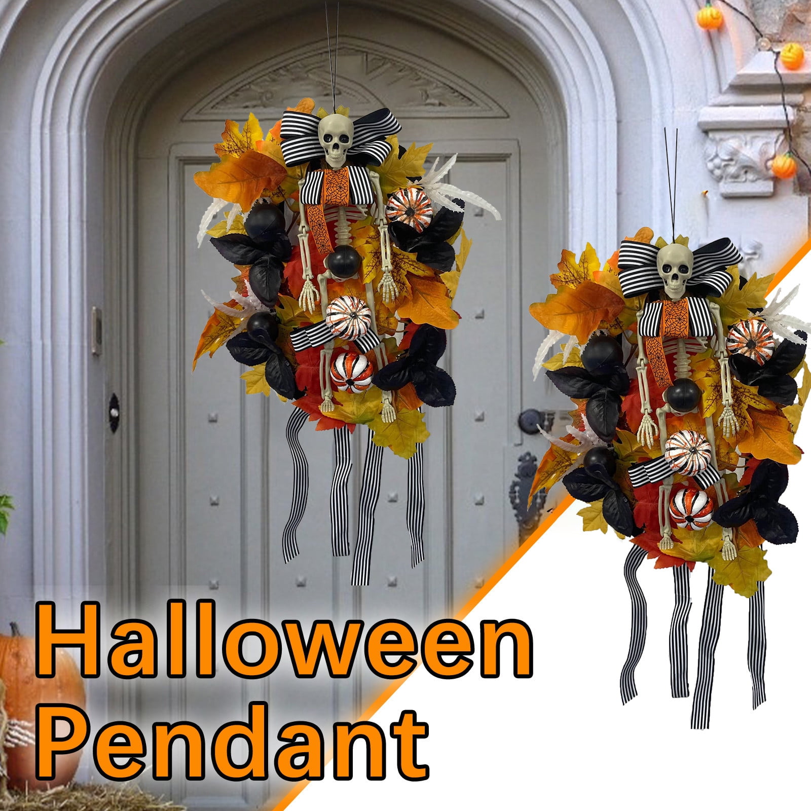 Augper Clearance Halloween Decor Skeleton Door Garland Scary Skeleton