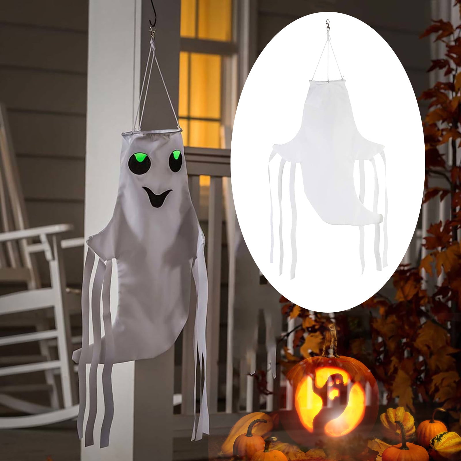 Augper Clearance Halloween Decorations Outdoor Ghost Windsock Hanging