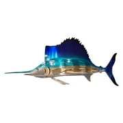 Augper Clearance Metal Sailfish Wall Art Outdoor Metal Fish Wall Hanging Decor Indoor Home Tropical Swordfish Wall Decor Glass Art Wall Decoration Ornaments for Kitchen,Living Room,Bedroom