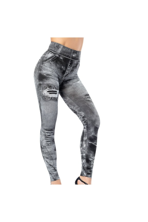Comfy Pants for Women Loose Womens Fall Fashion 2023 Imitation Denim Tight Leggings High Waist Y2K Pants Casual