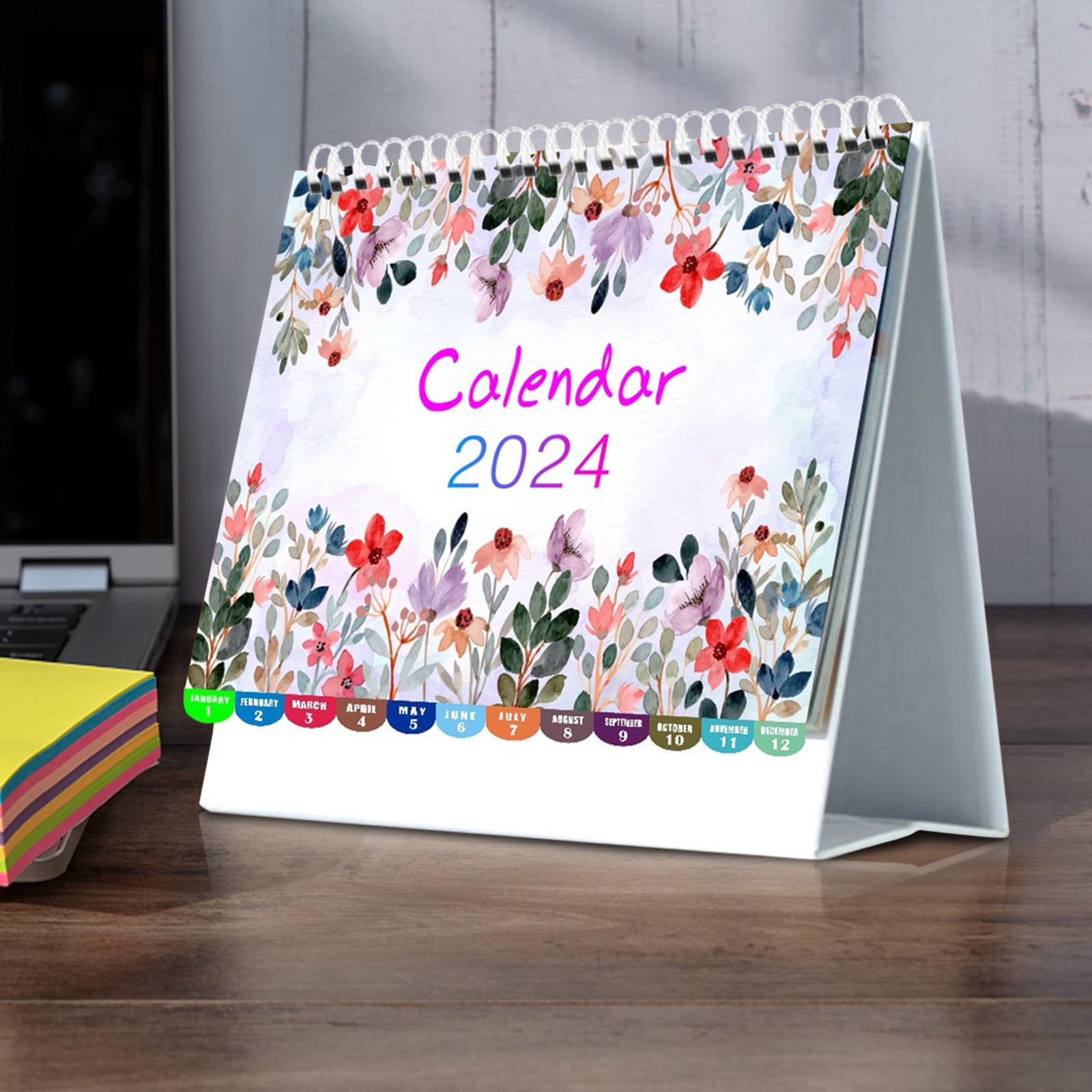 Augper Desktop Calendar 2024-2025 Full English Calendar Holidays In Europe  And America - Walmart.com