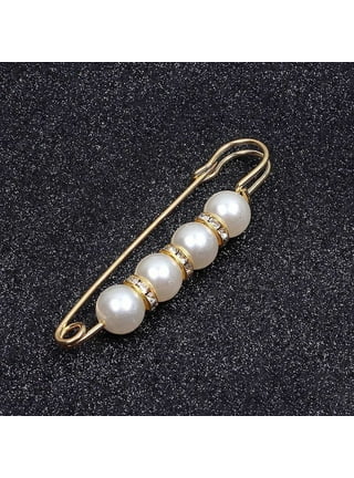 AlexKBoutique Minimalist Pearl Brooch Pin, Simple Pearl Brooch, Fashion Safety Pins, Sweater Clothing Clips, Women's Brooches & Pins, Hat Pins, Scarf Pins